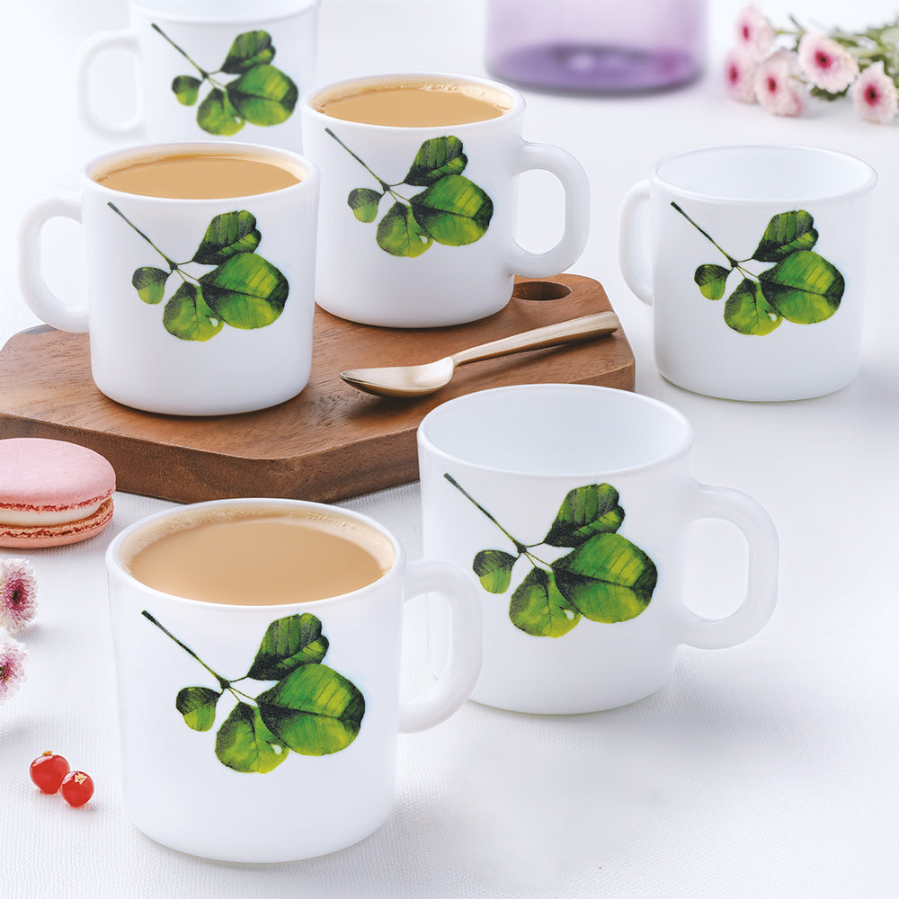 Larah by Borosil Oval Mug Set, 180ml x 12