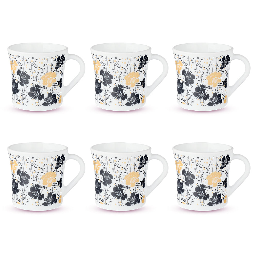 Larah by Borosil Crysta Dreamer Mug Set, 100ml x 6
