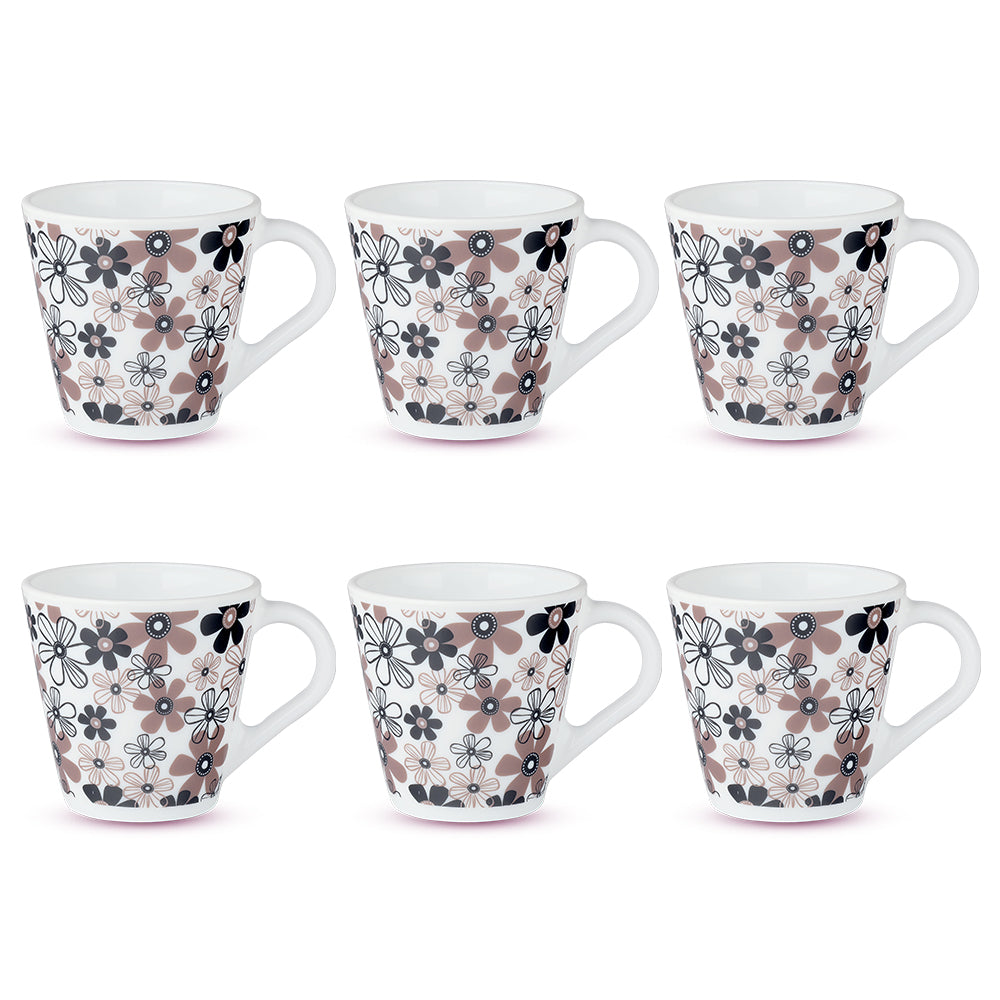 Larah by Borosil Novelty Macy Mug Set, 110ml x 6