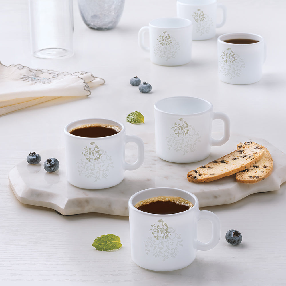 Larah by Borosil Ingot Mug Set, 100ml x 6