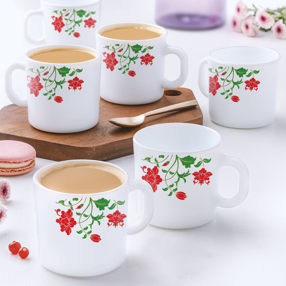 Larah by Borosil Hazel Mug Set, 180ml x 12