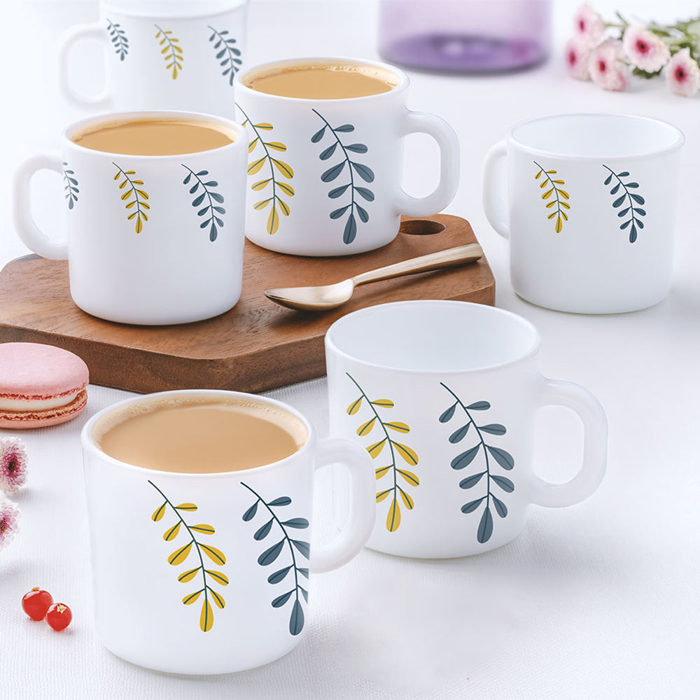Larah by Borosil Niva Mug Set, 180ml x 12