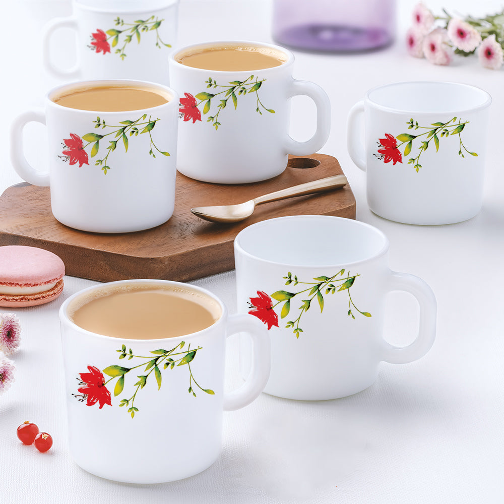 Larah by Borosil Oriental Mug Set, 180ml x 12