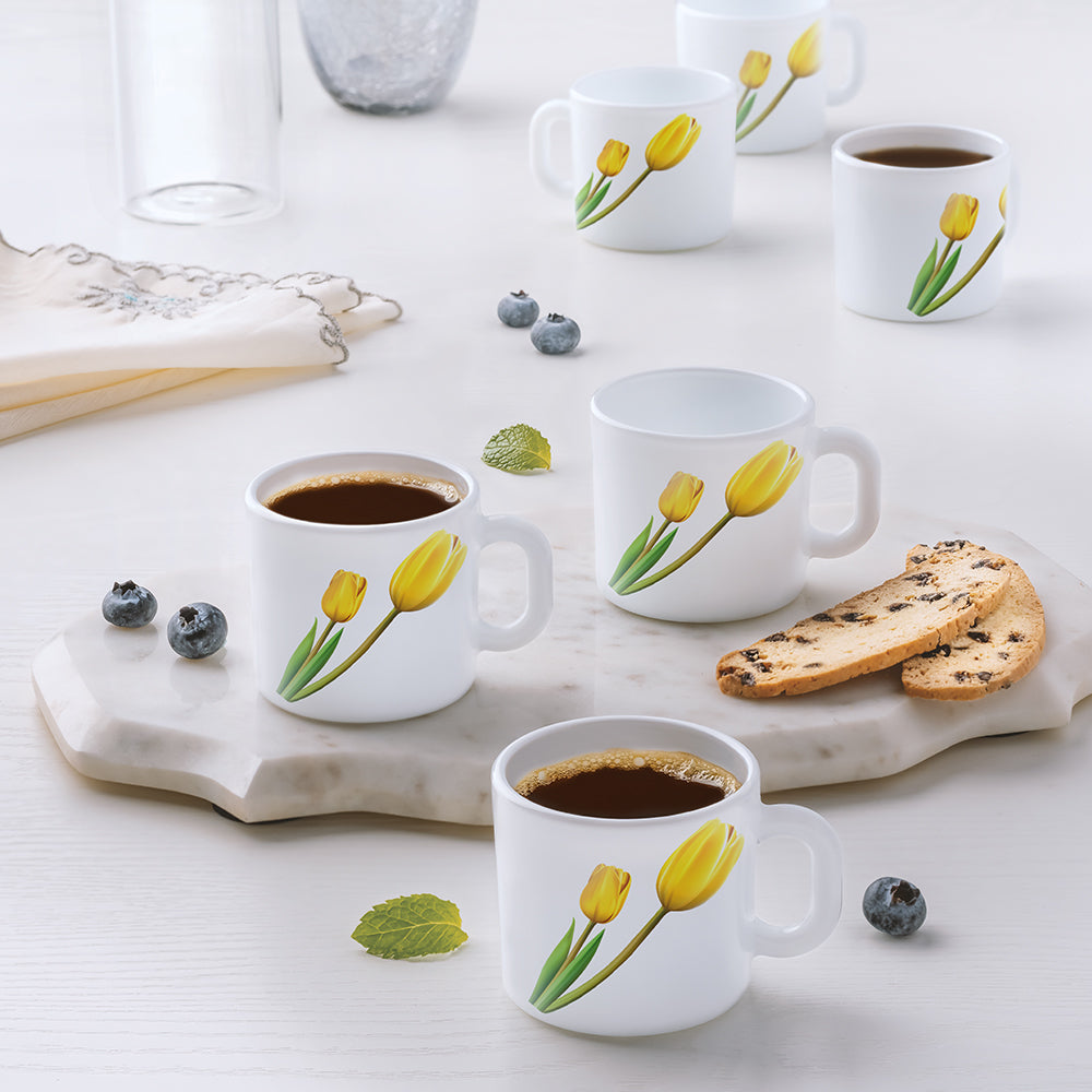 Larah by Borosil Lyana Mug Set, 100ml x 6