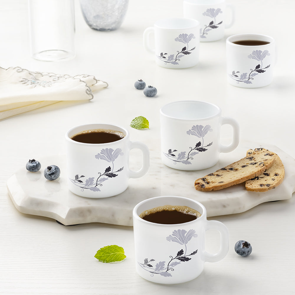 Larah by Borosil Millenia Mug Set, 100ml x 6