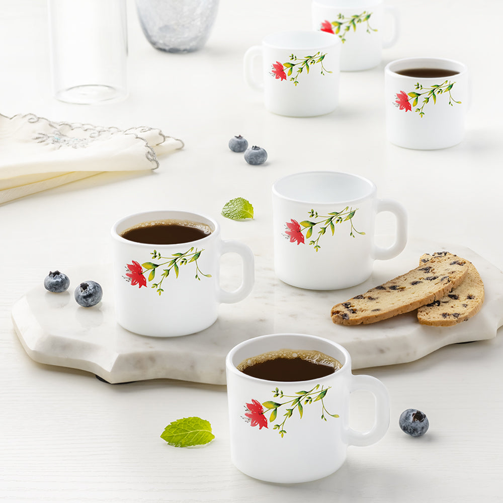 Larah by Borosil Oriental Mug Set, 100ml x 6