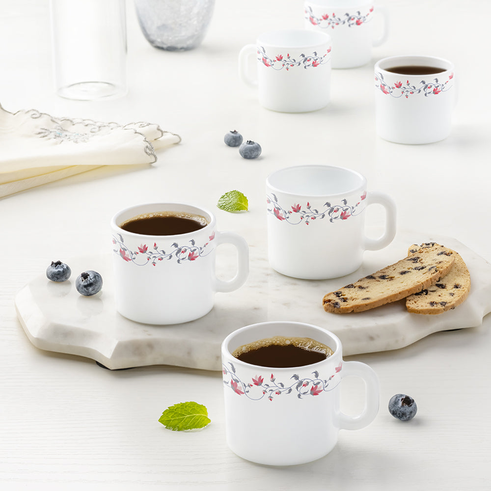 Larah by Borosil Pentas Mug Set, 100ml x 6