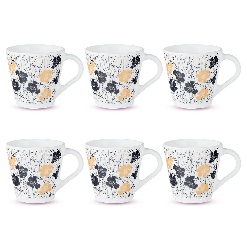 Larah by Borosil Novelty Dreamer Mug Set, 110ml x 6