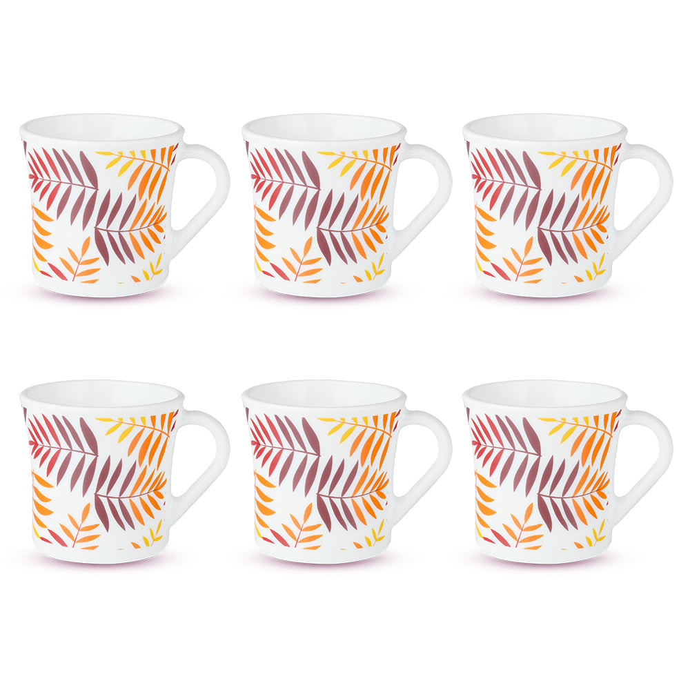 Larah by Borosil Crysta Costa Mug Set, 160ml x 6