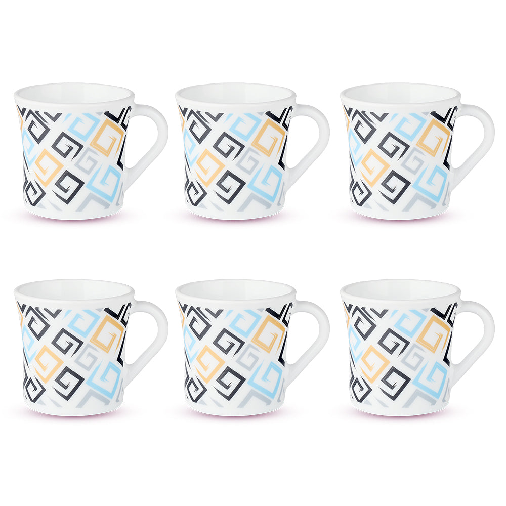 Larah by Borosil Crysta Ember Mug Set, 160ml x 6