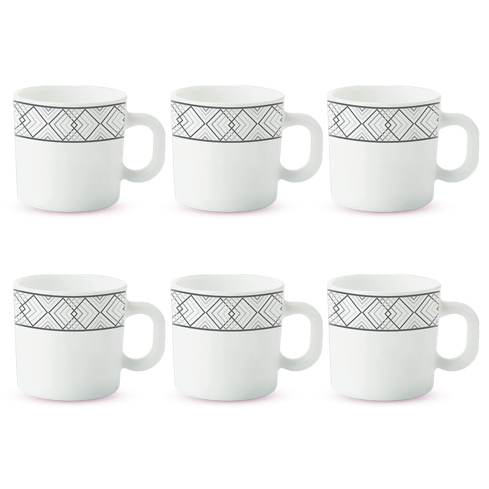 Larah By Borosil Cycladia Mug Set, 180ml x 6