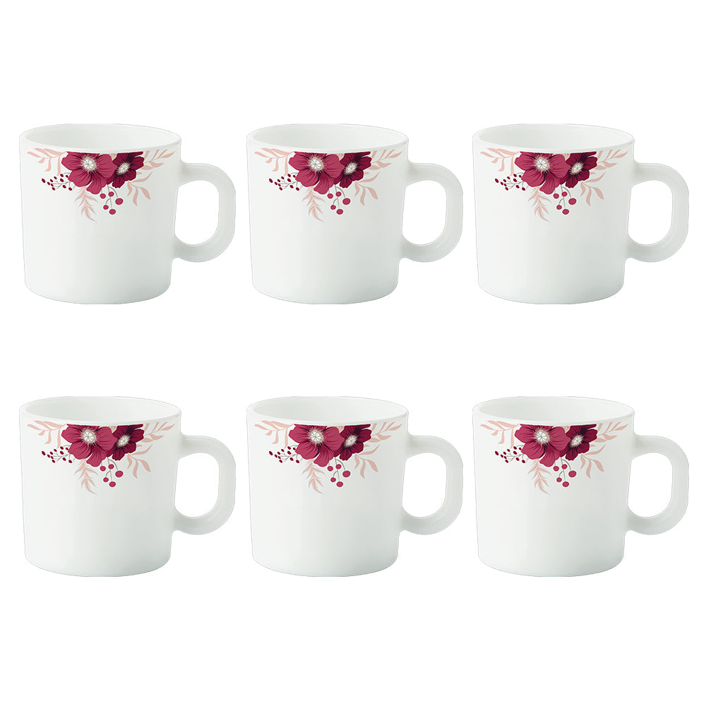 Larah By Borosil Paradise Mug Set, 180ml x 6