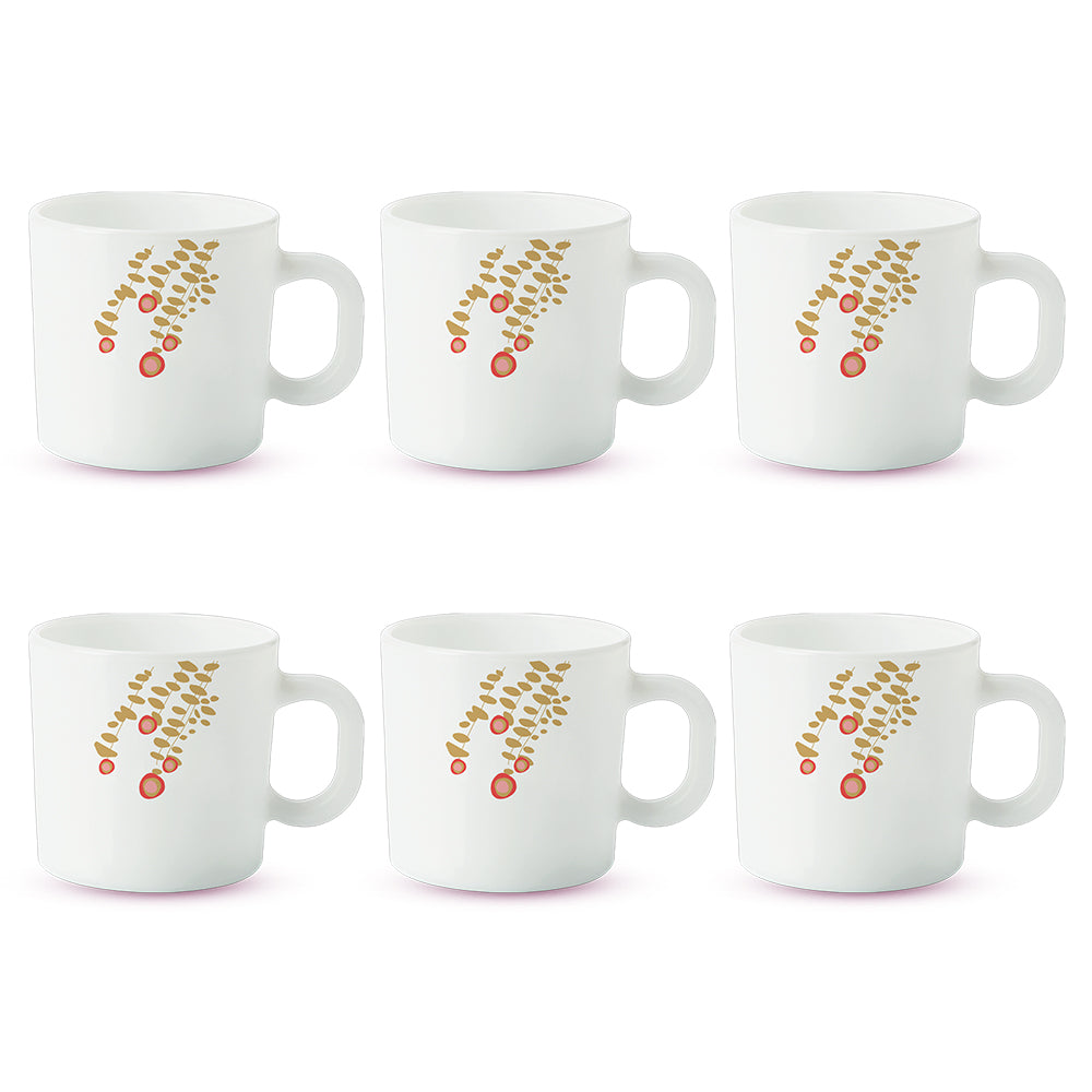 Larah By Borosil Pebbles Mug Set, 180ml x 6