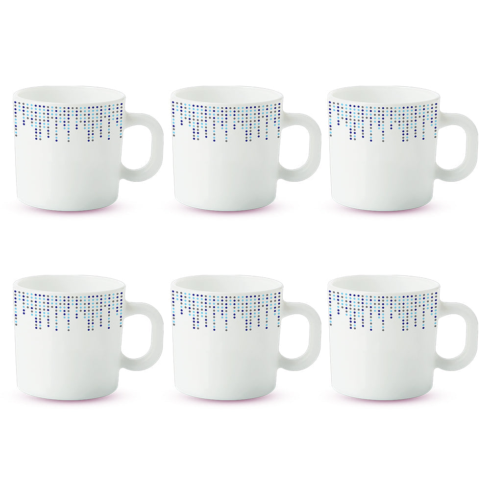 Larah By Borosil Pulse Mug Set, 180ml x 6