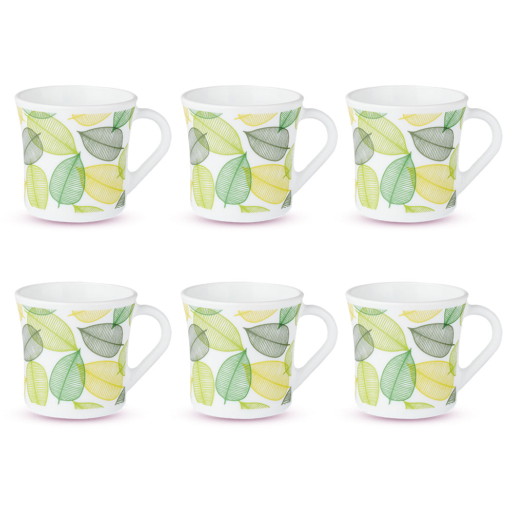 Larah by Borosil Crysta Noma Mug Set, 210ml x 6