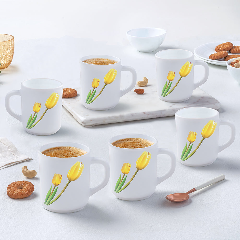 Larah by Borosil Lyana Mug Set, 240ml x 6