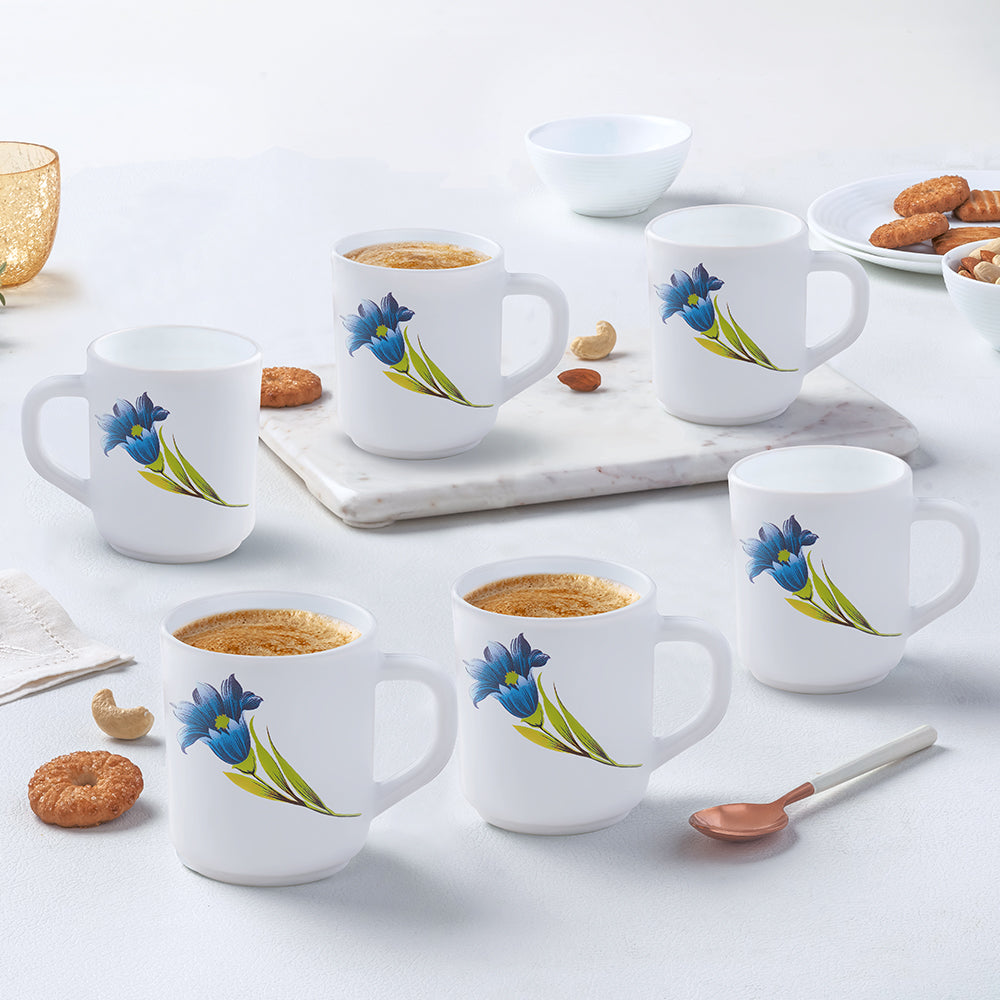 Larah by Borosil Nina Mug Set, 240ml x 6