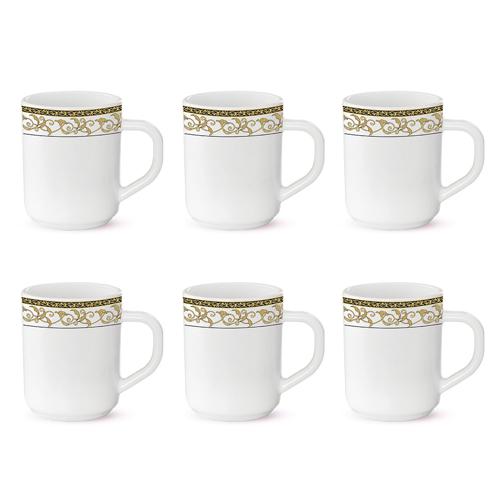 Larah By Borosil Royale Mug Set, 240ml x 6