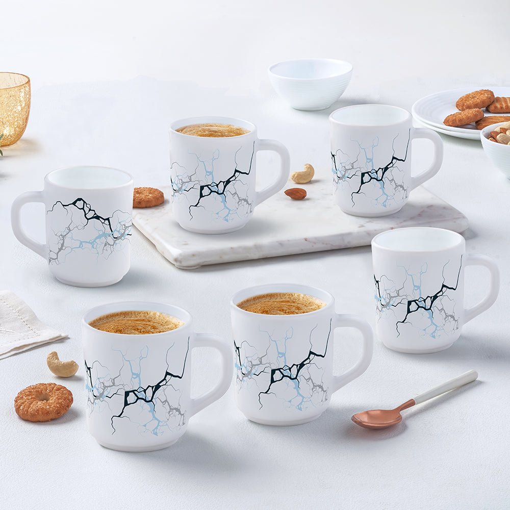 Larah by Borosil Sara Mug Set, 240ml x 6