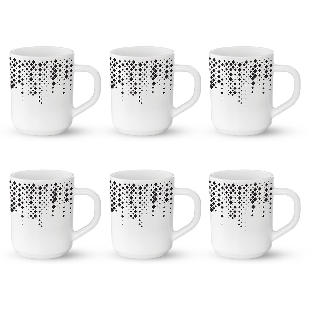 Larah by Borosil Slate Mug Set, 240ml x 6