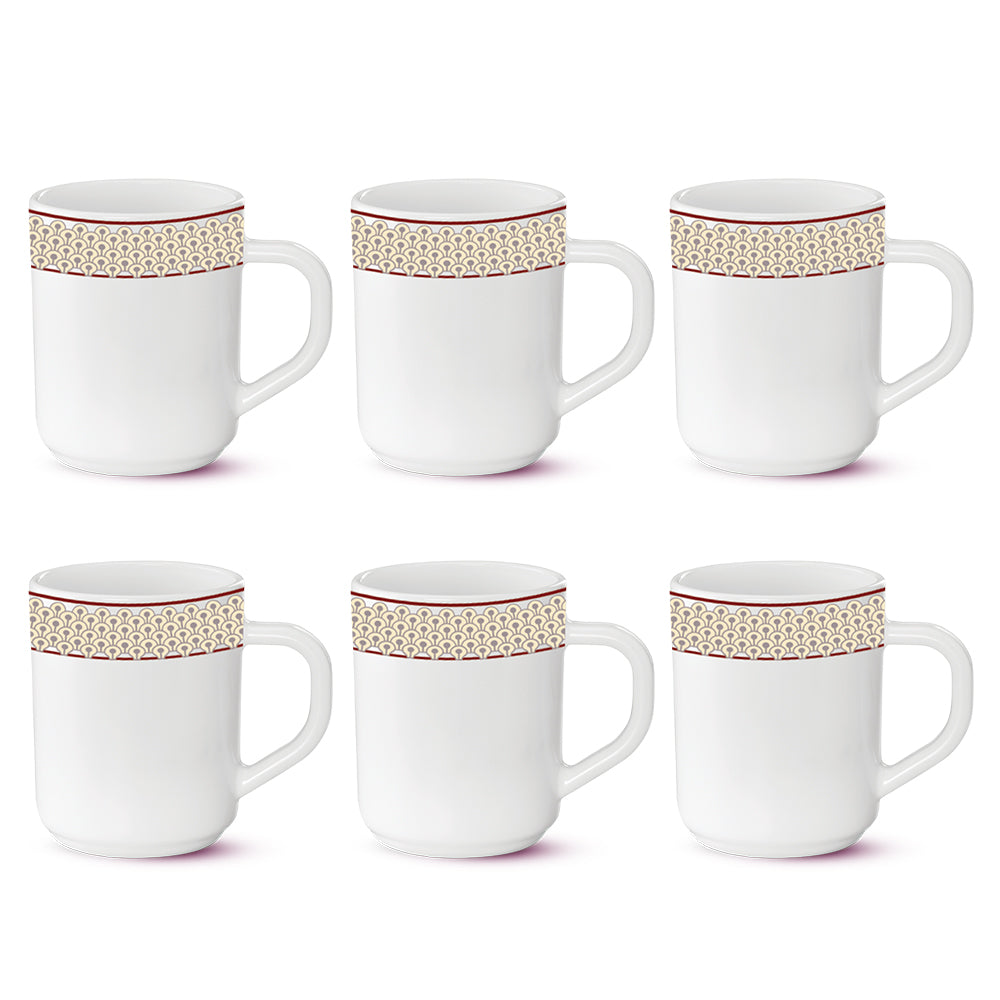 Larah By Borosil Splenda Mug Set, 240ml x 6