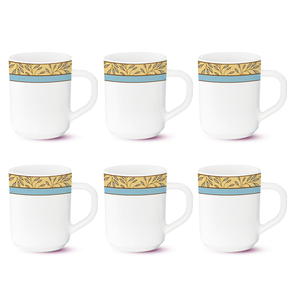 Larah By Borosil Sunhara Mug Set, 240ml x 6