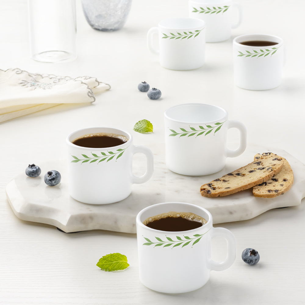 Larah by Borosil Botanica Mug Set, 180ml x 6