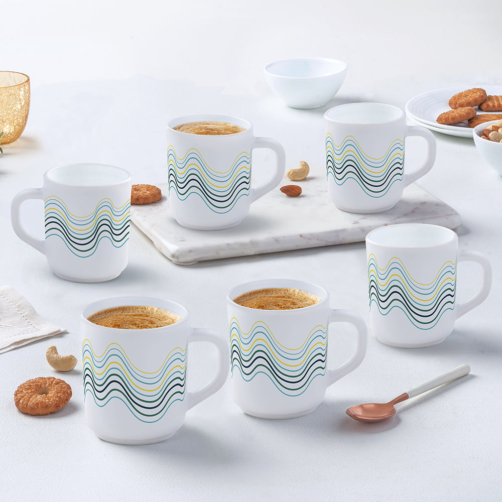 Larah by Borosil Mia Mug Set, 320ml x 4