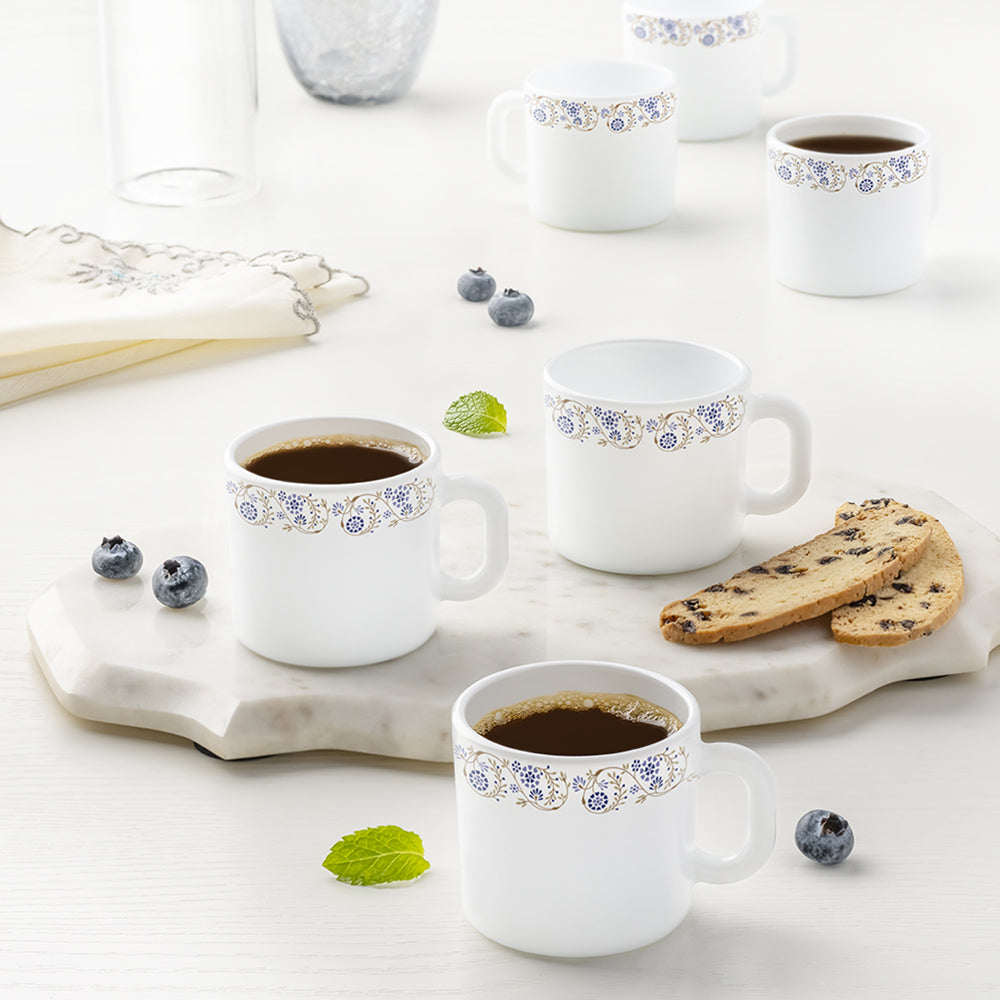Larah by Borosil Mist Mug Set, 180ml x 12