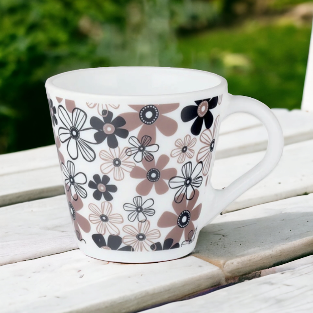 Larah by Borosil Novelty Macy Mug Set, 280ml x 4